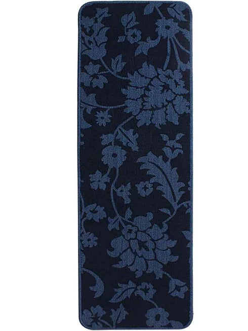 Saral Homes Blue Floral Designer Polypropylene Anti Skid Runner