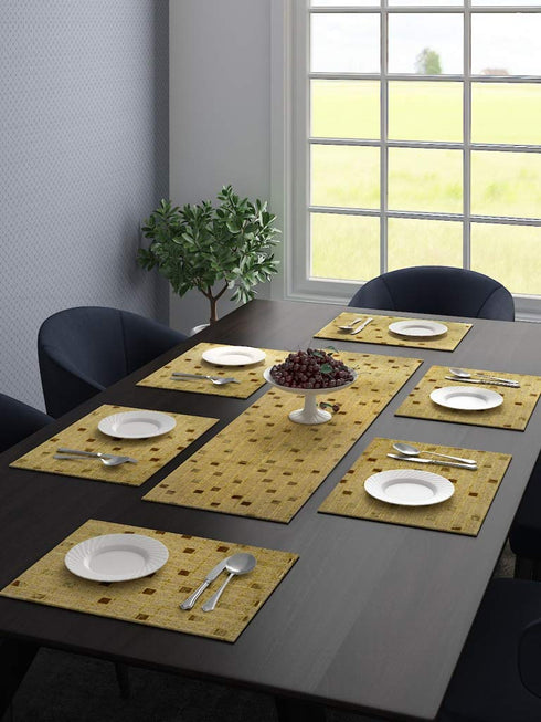 dining table mats 6 pieces with runner