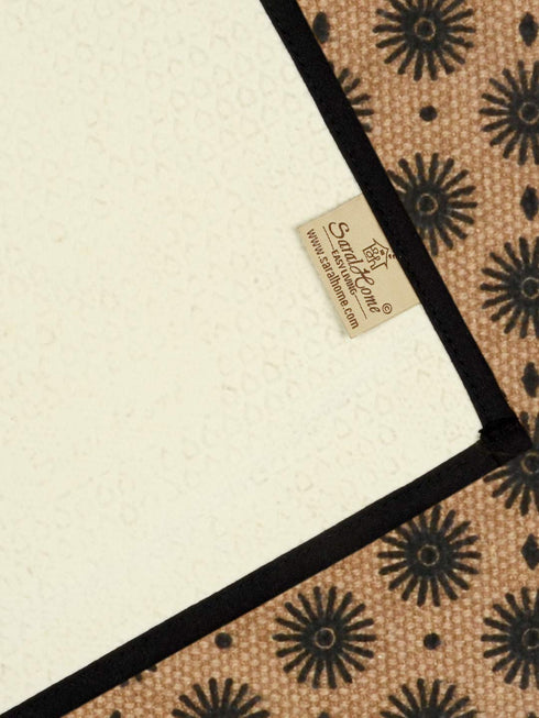 Black Decorative Jute Printed Table Placemat Pack of 2 Pc, 33x45 Cms Online