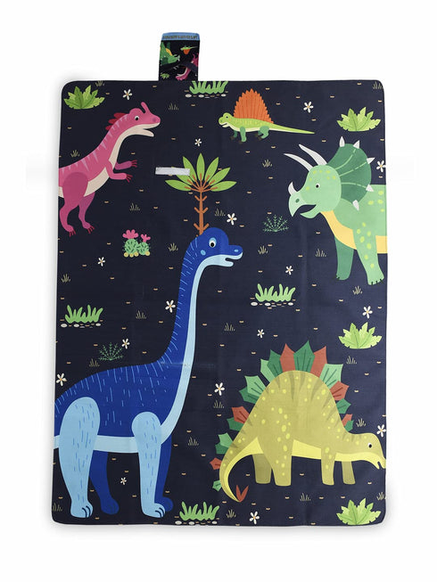Saral Home Dinosaur Microfiber Picnic Mat Pink,125x150 Cms