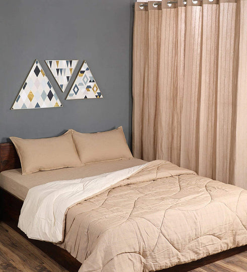 Buy 6 PC COMBO 1 Bedsheet90x100 +2 Pillow covers+ Quilts90x100 +2 Curtain 4x7