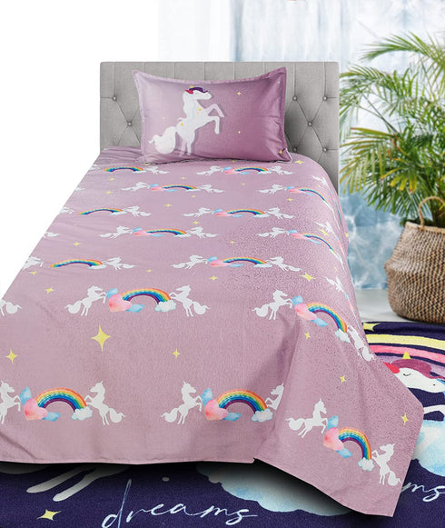 Shop for Stylish Unicorn Cotton Single Size Bedcover (60