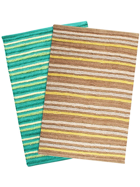 Buy Soft Cotton Handloom Made Rugs 50x70 cm Pack of 2 Multi Online