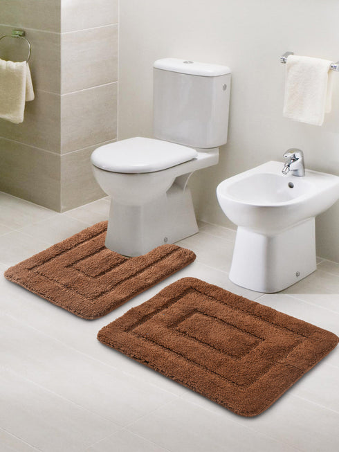 Brown bathmat set with contour