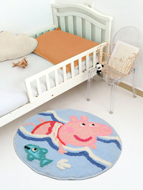Buy Peppa Pig Shape Microfibre Kids mat 60 X 60 CM BLUE