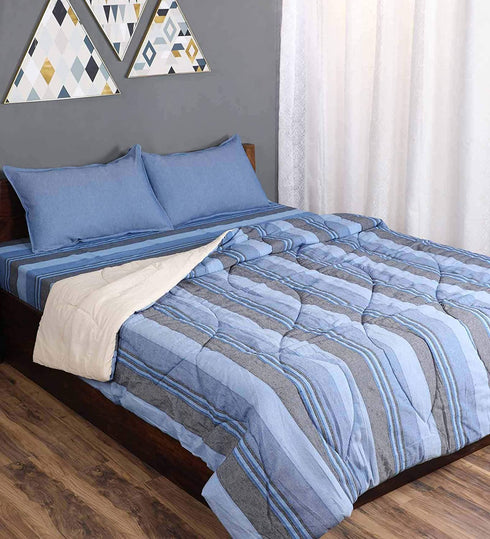 Buy 1 PC Joy Handmade Cotton Striped Queen Size Quilt Size 90x100 inch