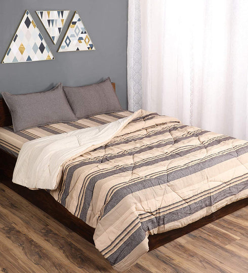 Shop for Stylish 1 PC Joy Handmade Cotton Striped Queen Size Quilt (Size-90x100 inch) Online at Price