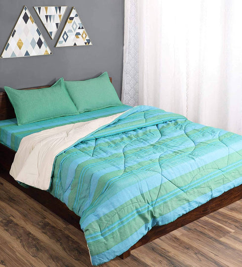 Order 1 PC Joy Handmade Cotton Striped Queen Size Quilt (Size-90x100 inch) online