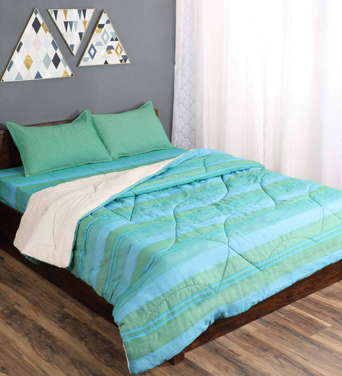 Buy 4 PC COMBO 1 Bedsheet90x100 +2 Pillow covers+ Quilts90x100 Online