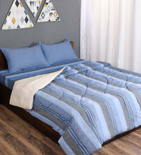Buy 4 PC COMBO 1 Bedsheet90x100 +2 Pillow covers+ Quilts90x100 Online