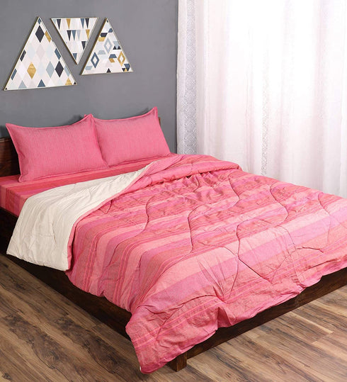 Grab 1 PC Joy Handmade Cotton Striped Queen Size Quilt (Size-90x100 inch) online at lowest price