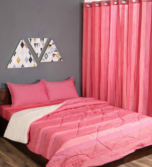 Buy 6 PC COMBO 1 Bedsheet90x100 +2 Pillow covers+ Quilts90x100 + 2 Curtain 4x7 Online