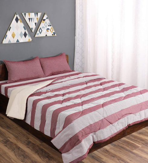 Buy 4 PC COMBO 1 Bedsheet90x100 +2 Pillow covers+ Quilts90x100 Online