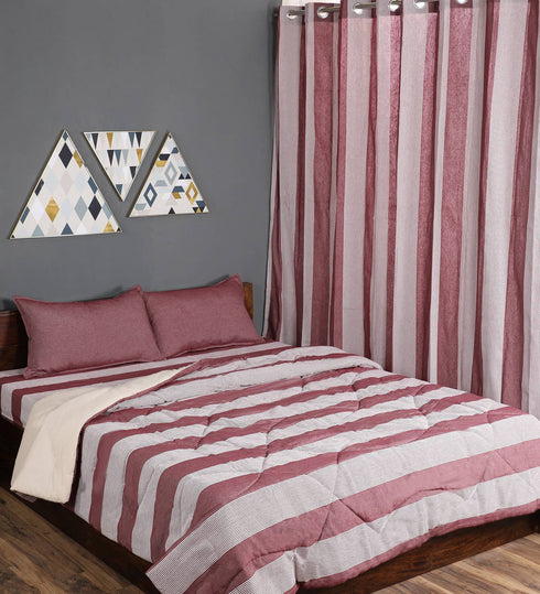 Buy 6 PC COMBO 1 Bedsheet90x100 +2 Pillow covers+ Quilts90x100 +2 Curtain 4x7