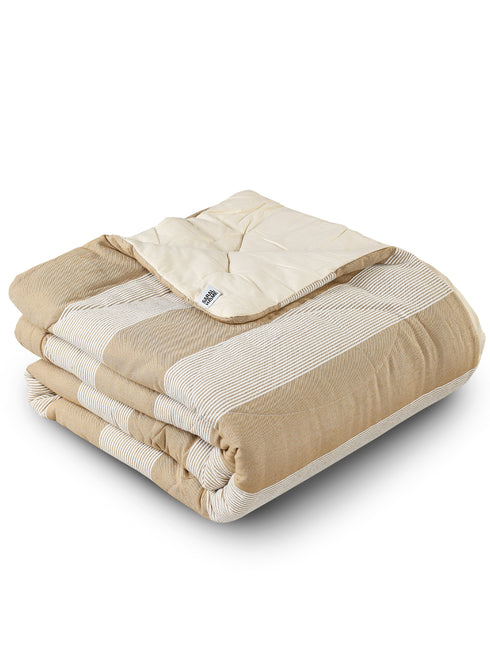 Buy 1 PC Bamboo Cotton Striped Queen Size Quilt 90