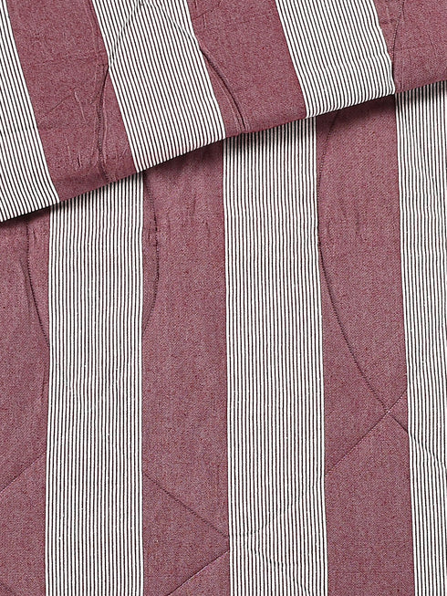 Premium 1 PC Bamboo Cotton Striped Queen Size Quilt (90