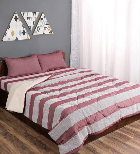 Order 1 PC Bamboo Cotton Striped Queen Size Quilt (90
