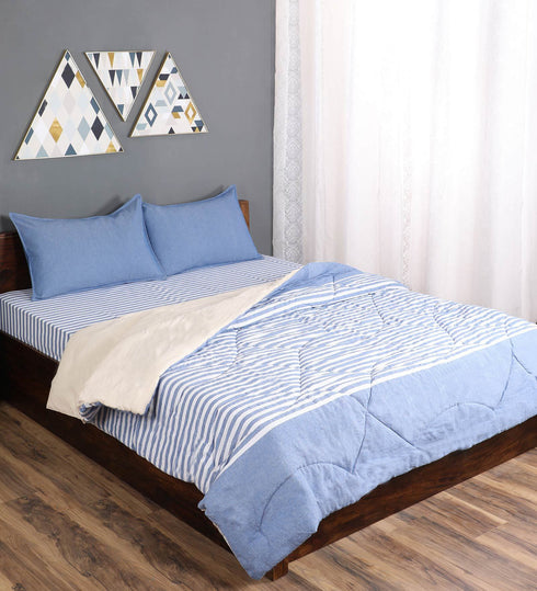 Buy 4 PC COMBO 1 Bedsheet90x100 +2 Pillow covers+ Quilts90x100 Online