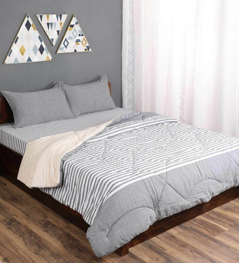 Buy 4 PC COMBO 1 Bedsheet90x100 +2 Pillow covers+ Quilts90x100 at price