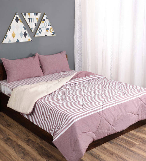 Buy 4 PC COMBO 1 Bedsheet90x100 +2 Pillow covers+ Quilts90x100 Online