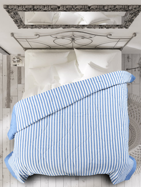 Saral Home 1 PC All Over Cotton Striped Queen Size Quilt 90