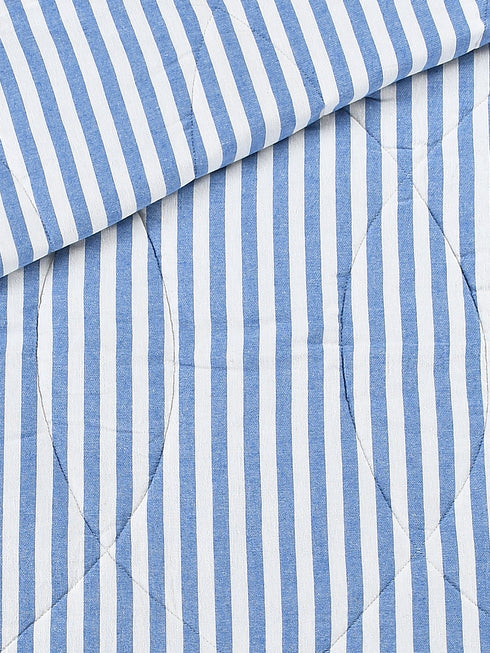 1 PC All Over Cotton Striped Queen Size Quilt 90