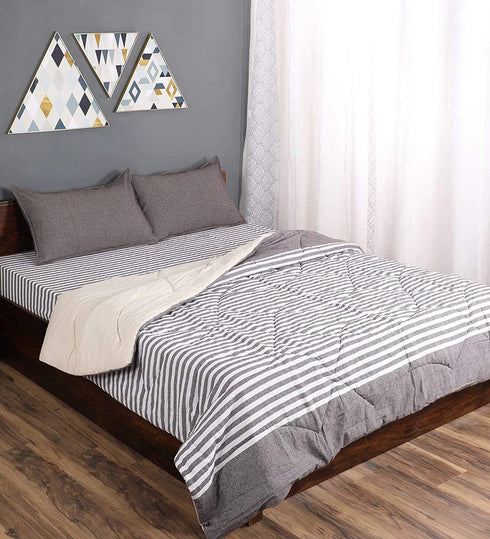 Shop for Stylish 1 PC All Over Cotton Striped Queen Size Quilt (90