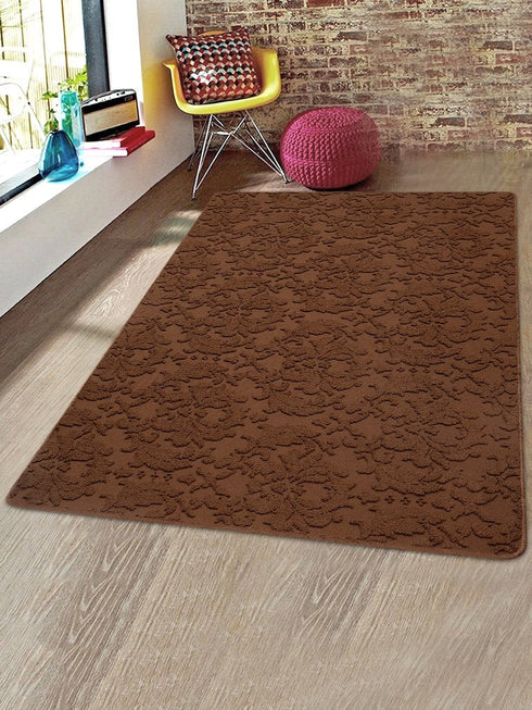 Buy Self pattern Hi Low Texture Soft Touch Anti Skid Washable Mat/Runner/Carpet at price