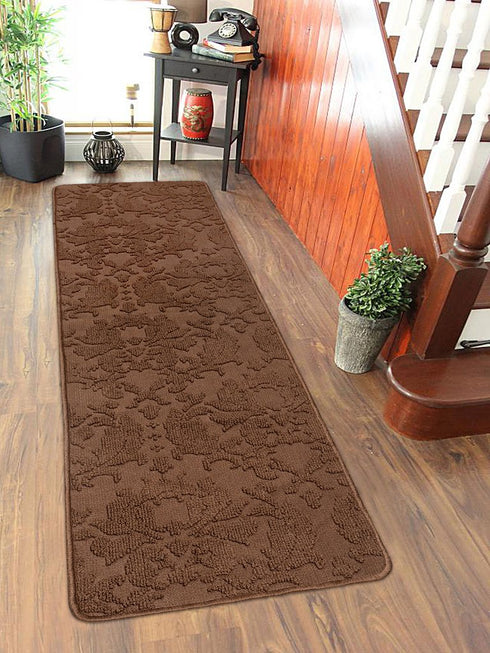 Self pattern Hi Low Texture Soft Touch Anti Skid Washable Mat/Runner/Carpet Online