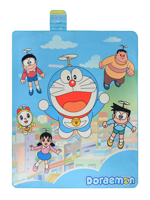 Saral Home Doraemon Printed Microfiber Picnic Mat 125x150cm 4x5 Ft Turq