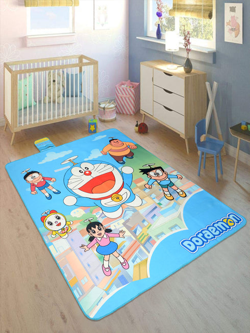 Buy Doraemon Printed Microfiber Picnic Mat 125x150cm 4x5 Ft Turq