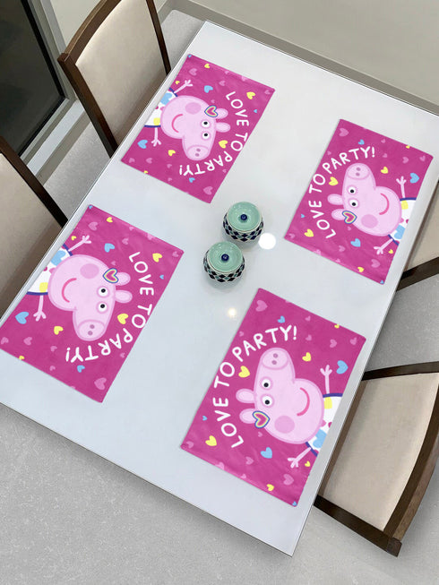 Buy Peppa Pig Velvet Dining Table Placemats Pink, 30x45 cm