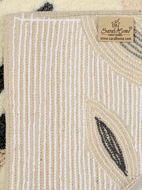 Green floral bathmat