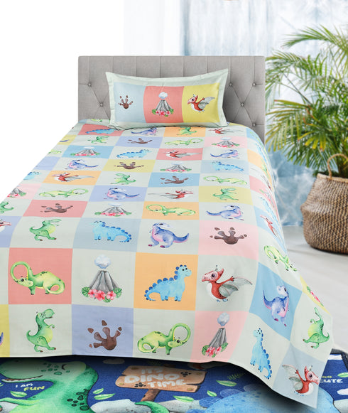 Buy Dinosaur Cotton Single Size Bedsheet 60