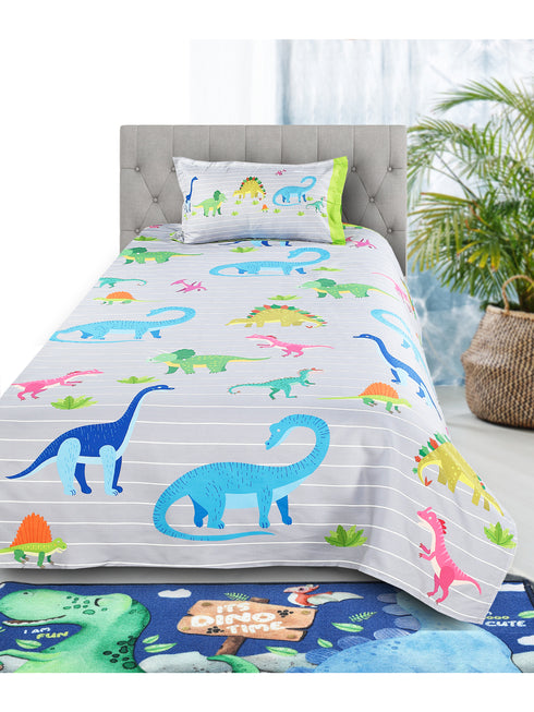 Buy Dinosaur Print Cotton Single Size Bedsheet 60