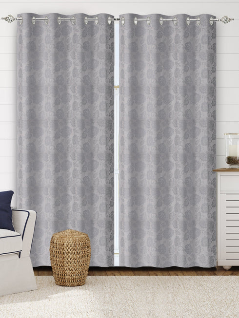 Grey cotton blackout curtains