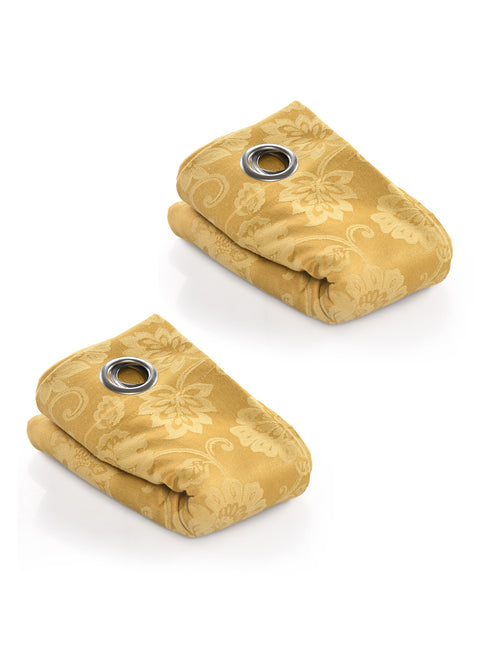 Yellow cotton blackout curtains