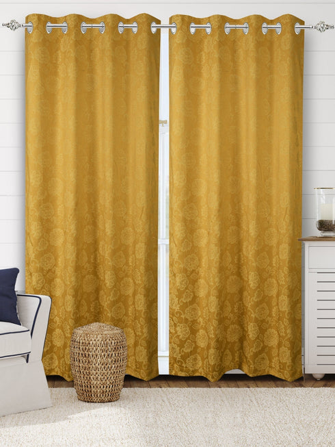 Floral blackout cotton curtains