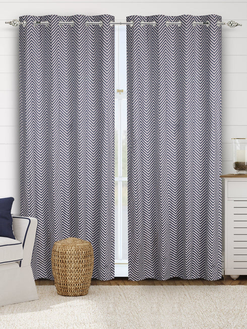 Cotton chevron Curtains for living room