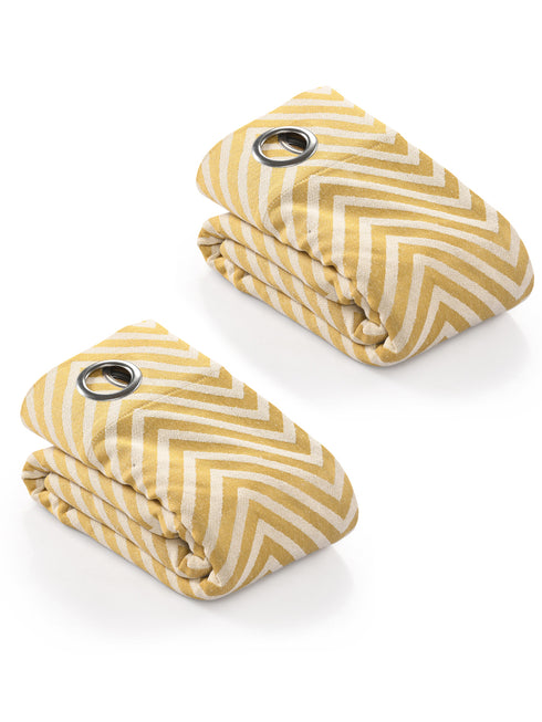 Yellow cotton blackout curtains