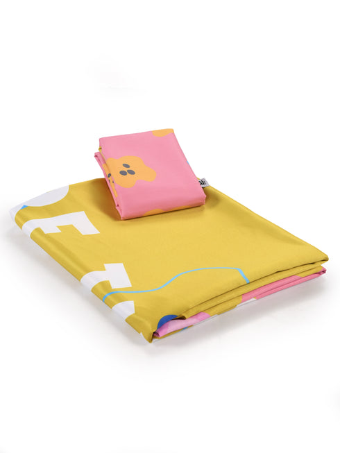 Saral Home Peppa Pig Cotton Single Size Bedsheet 60x90 with 1 Pillow Cover 17''x 24''