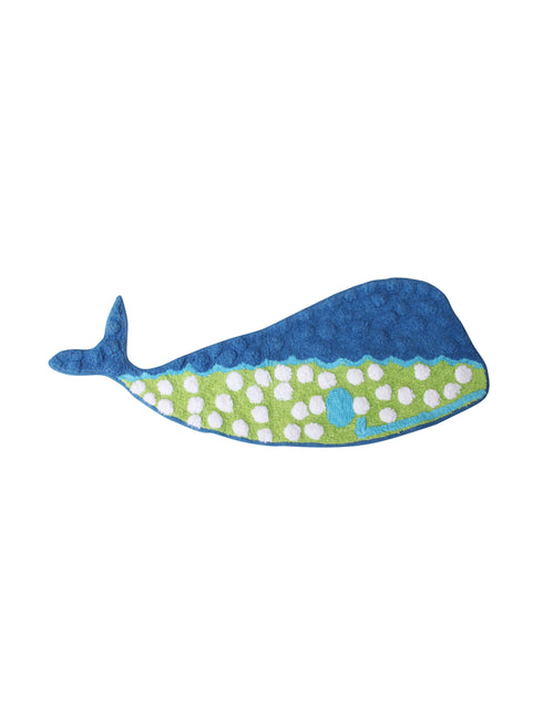 Saral Homes Whale Cotton Shape Bathmat 37 X 95 CM BLUE