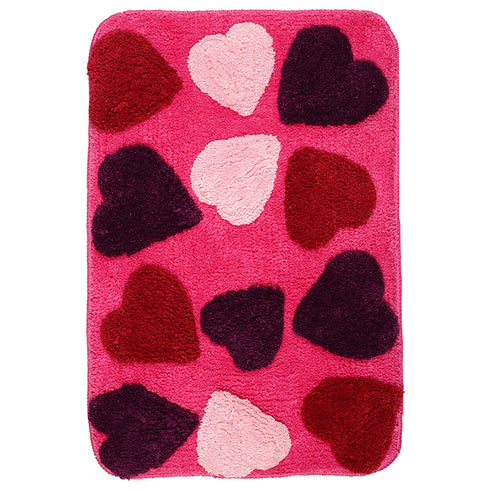 Buy Hearts Shape Micro bathmat 40 X 60 CM PINK