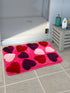 Saral Homes Hearts Shape Micro bathmat 40 X 60 CM PINK