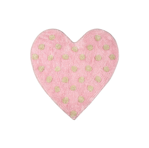 Saral Homes Heart Berry Dotted Shape Micro Bathmat 50 X 60 CM PINK
