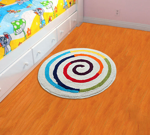 Buy Swirl Shape Micro Bathmat 60 X 60 CM WHITE