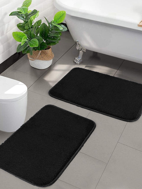 Black bathmat set