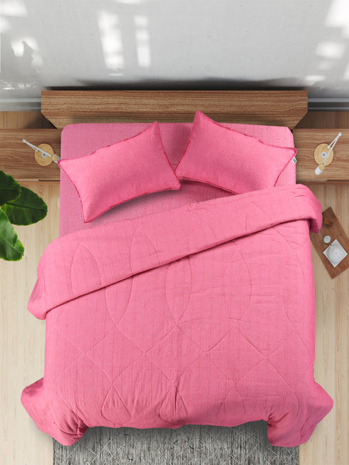 Saral Home 4 PC COMBO 1 Bedsheet90x100 +2 Pillow covers+ Quilts90x100