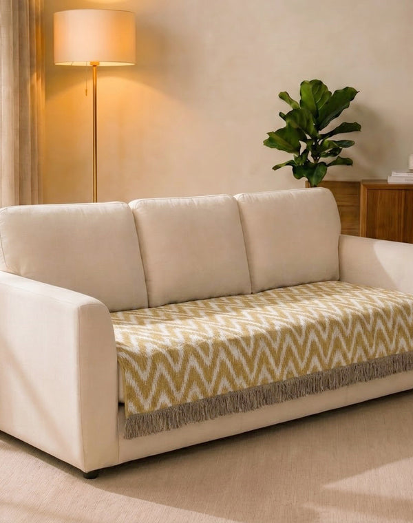 VW Sofa Cover |Skid Resistant Couch Protector with Fringe Design | Soft & Breathable Furniture Cover