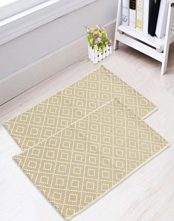 Cotton Floor Mat|Anti Skid Mats | Medium Weight Washable Quick Drying Multi Purpose Doormat | Bedroom, Outdoor